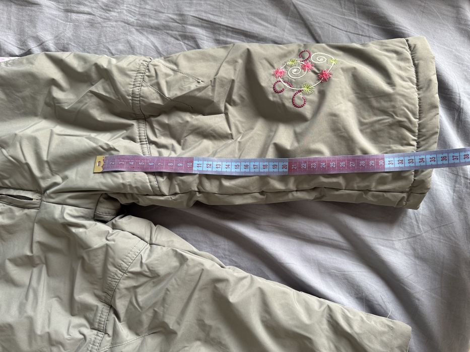 Zimowy komplet dla dziewczynki kurtka różowa i kombinezon Rozmiar 98