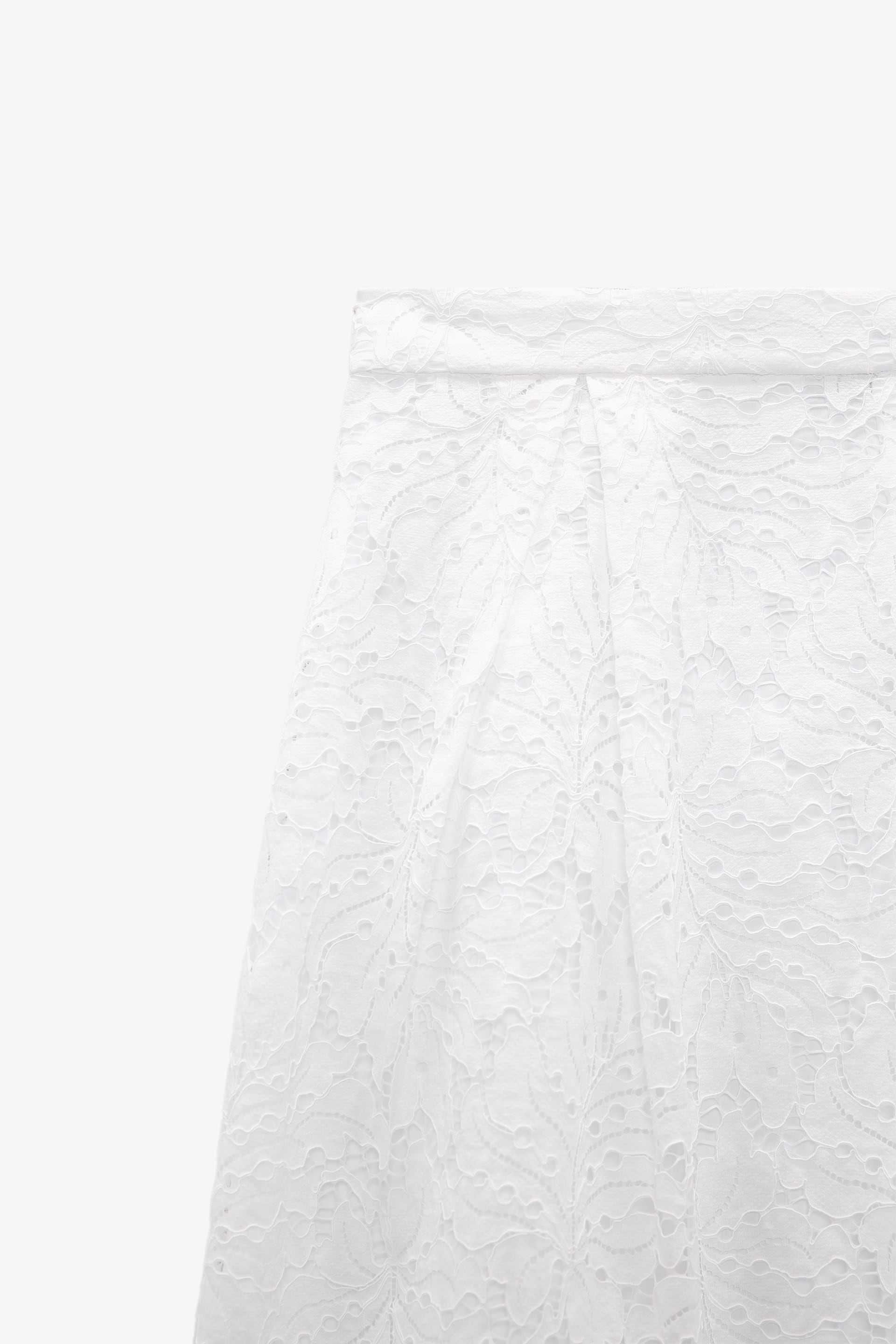 Spódnica Zara rozmiar M nowa z metką biała z ażurowym haftem
