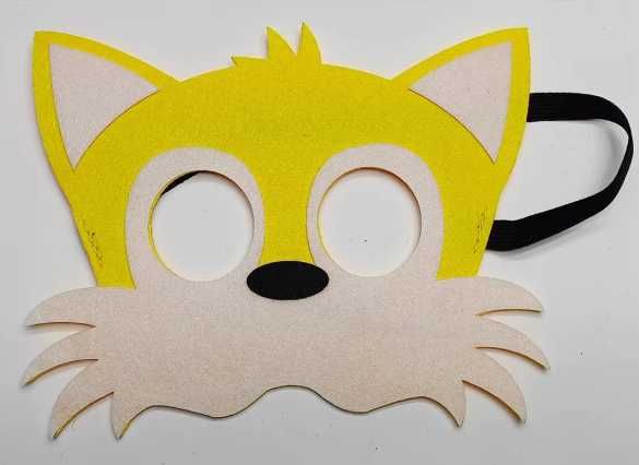 Miles Tails Prower żółty Sonic maska przebranie kostium karnawałowy