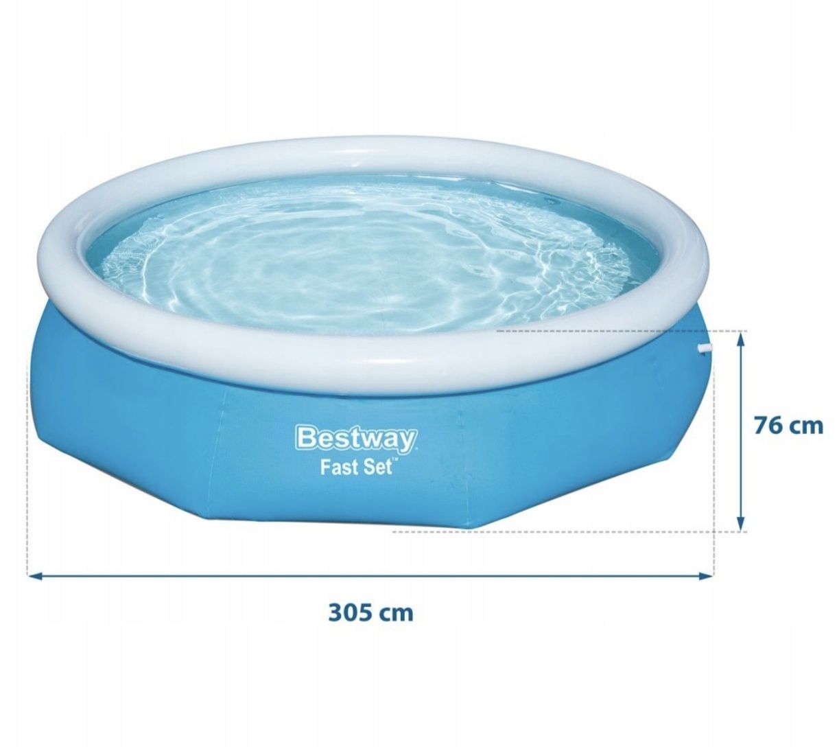 Nowy basen Bestway Fast set 3.05*76,pompa,filtr,pokrywa, podkłady
