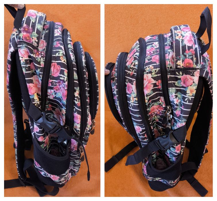 Duży Plecak szkolny młodzieżowy damski St. Right 4 komorowyUsztywniany