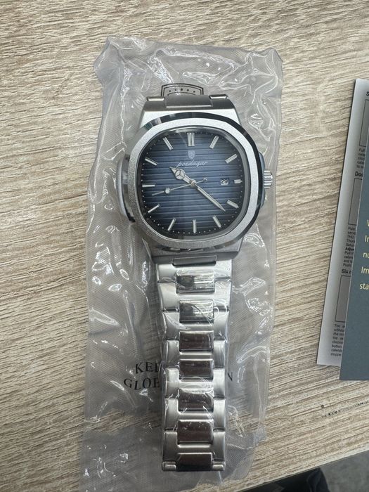 Часы мужские Poedagar Nautilus синий циферблат Серебрянный