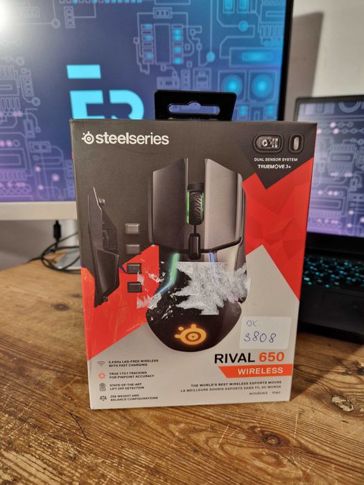 Myszka bezprzewodowa SteelSeries Rival 650 sensor optyczny (3808)
