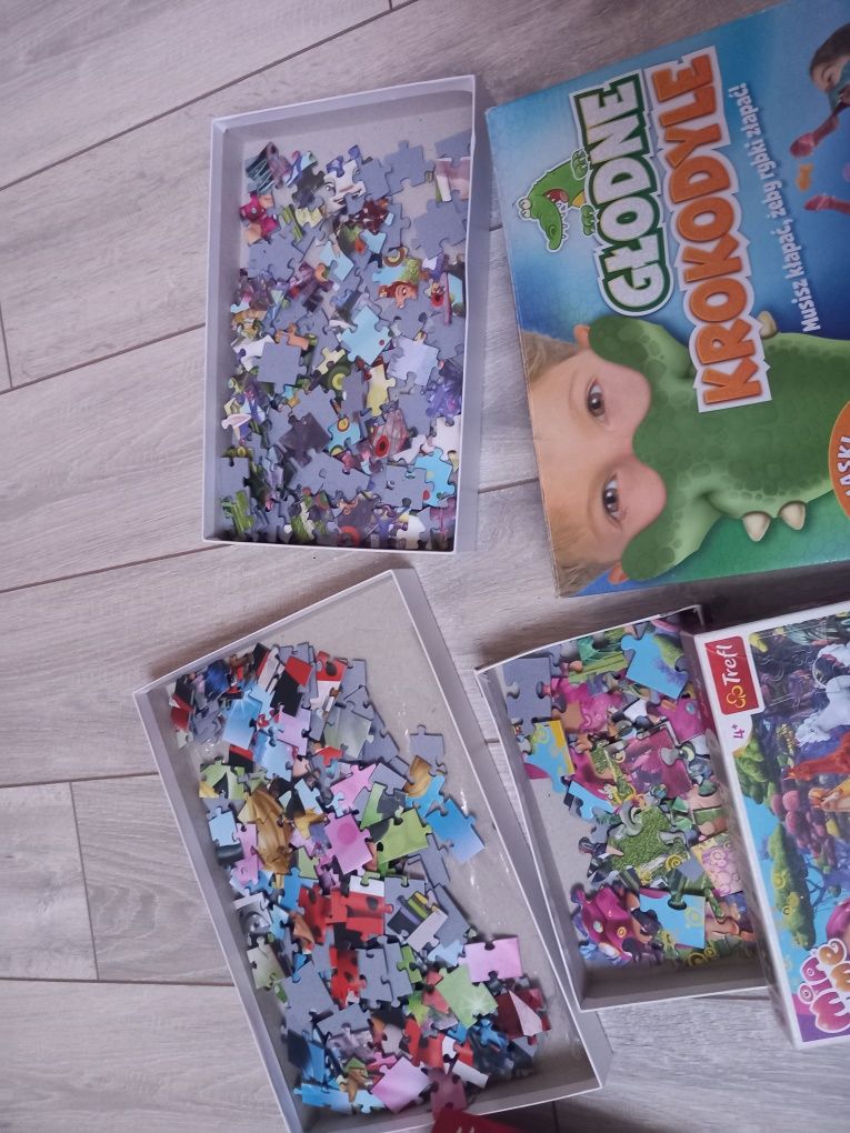 Puzzle mija i ja , biedronka i czarny kot , gra krokodyle
