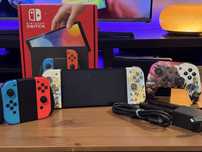 Nintendo Switch Oled 64 GB + JoyCony Pokemon + Karta 128 GB