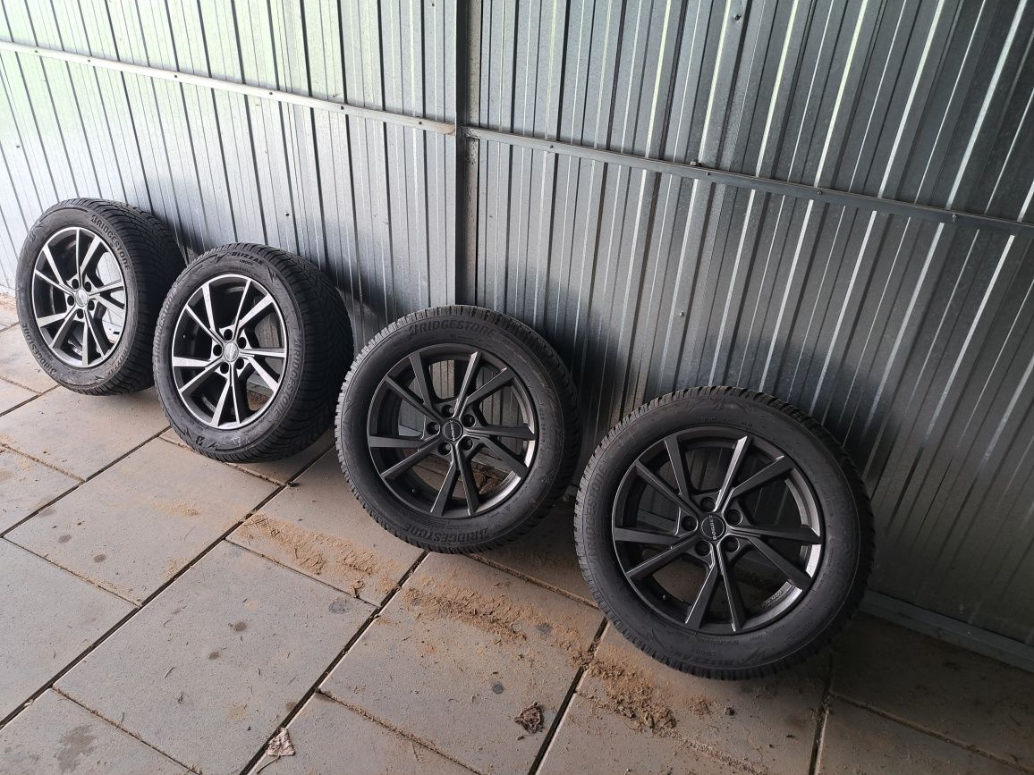 Alufelgi r16 5x100 wraz z oponami 205/55/16 Bridgestone  M+S 2021r