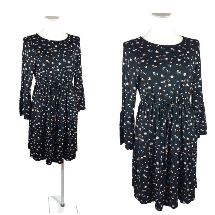 Nowa czarna sukienka ciążowa BonPrix 48,4XL/50,5XL kwiatki BPC MAMA