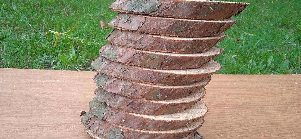 Plastry drewna,20sztuk, tabliczki, krążki drewniane, dekoracje, skośne