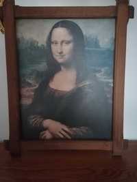 Mona Lisa obraz duży w drewnianej ramie