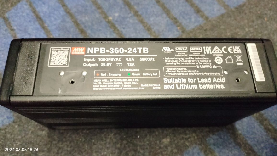 Przetwornica Mean Well NTS-1200-24v z ładowarką NBP-360-24TB