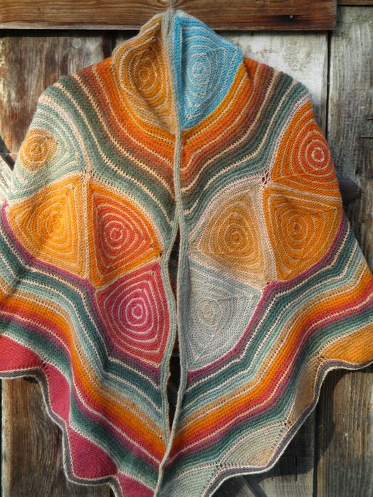 Hand made. Шаль шерстяная  " Зигзаг"