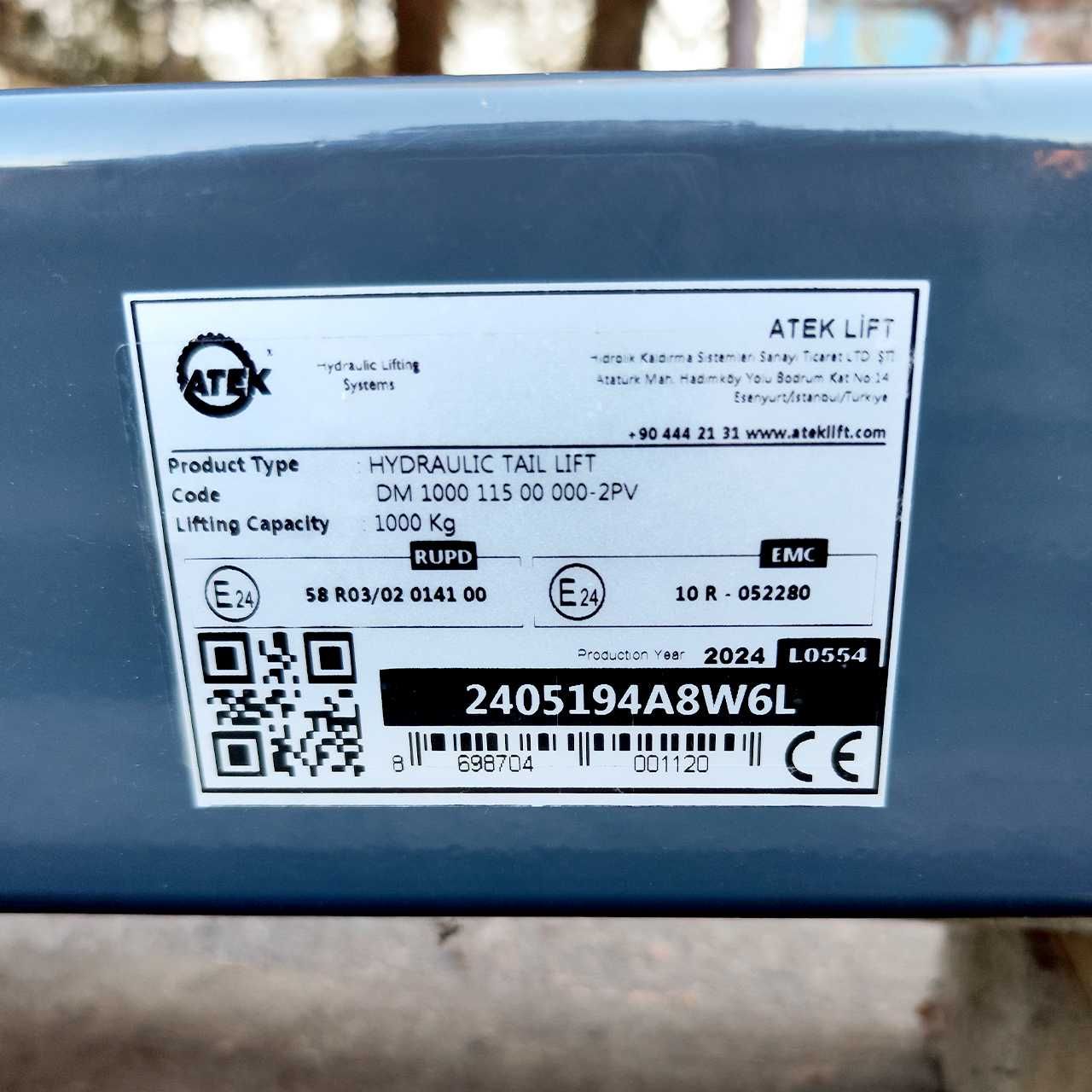 Гідроборт 1000 кг 24В ATEK LIFT DM 1000 (1800x2300, ALM 30)