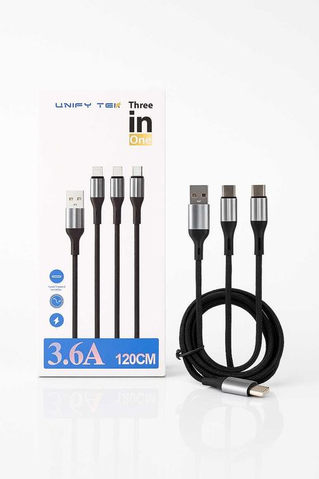 Kabel USB -> Type C, Apple Lightning, Micro USB
