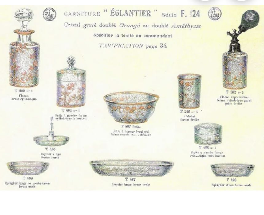 Frasco de Perfume Baccarat Cristal Eglantier art Nouveau antigo