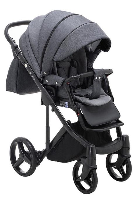 Коляска 2 в 1 adamex chantal в сірому кольорі