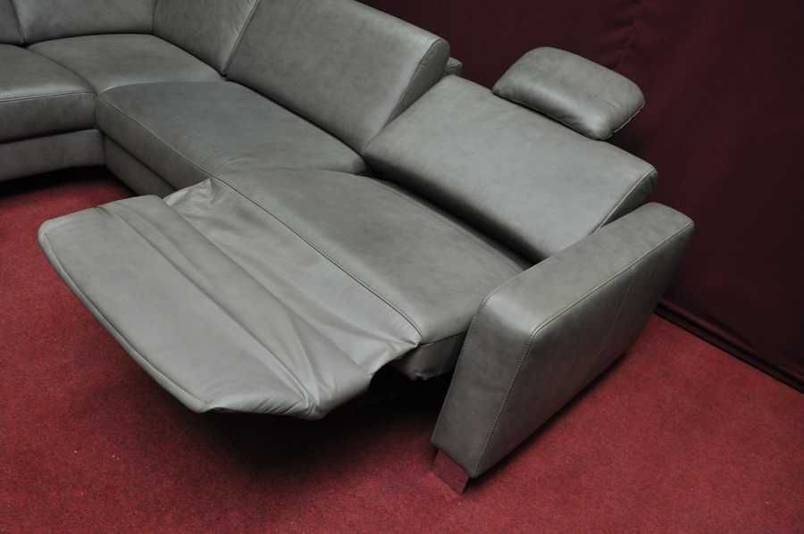 Шкіряний диван, кутовий диван. POLINOVA. Реклайнер. Кожаный диван.