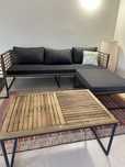 Conjunto mesa cadeira e sofa para exterior
