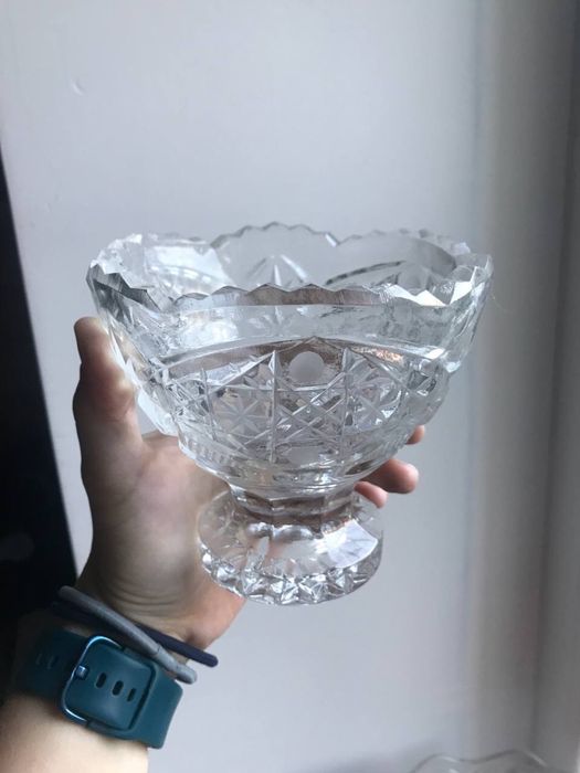 Хрустальна салатниця ссср тарілка скло посуд