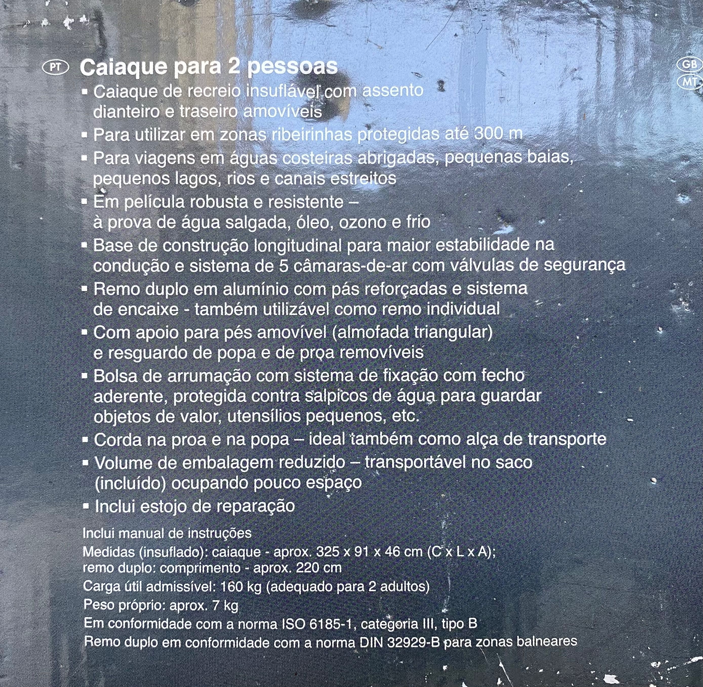 Kayak Caiaque para 2 pessoas