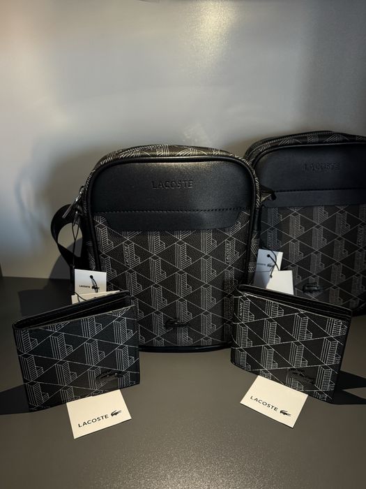 Чоловіча сумка Lacosta, Лакоста, гаманець Лакоста, набір сумка + гамац