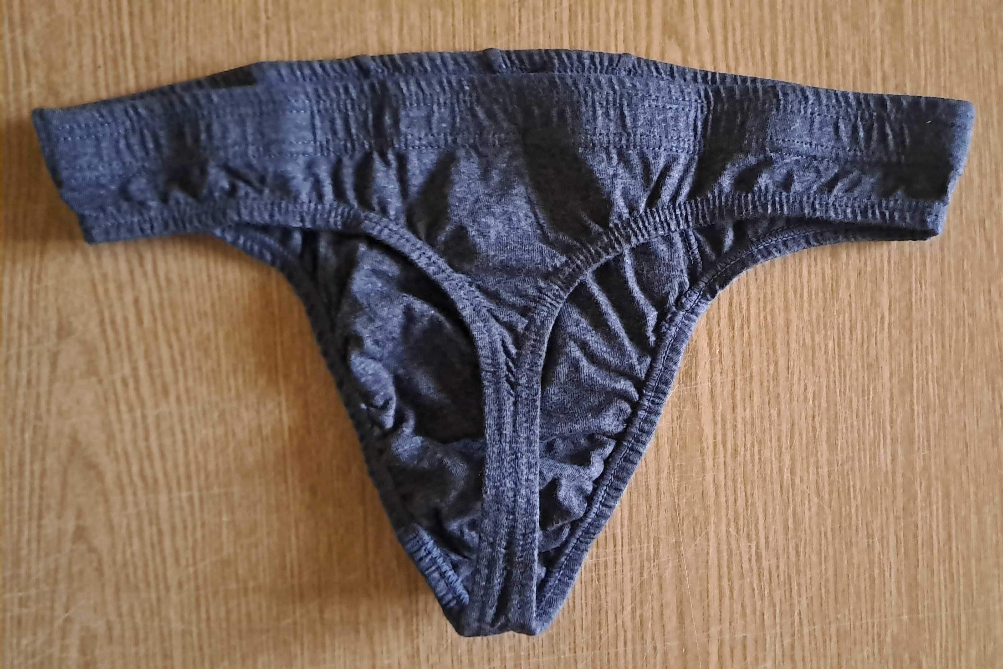 Stringi męskie Atlantic - ciemnoszare, nowe - XL
