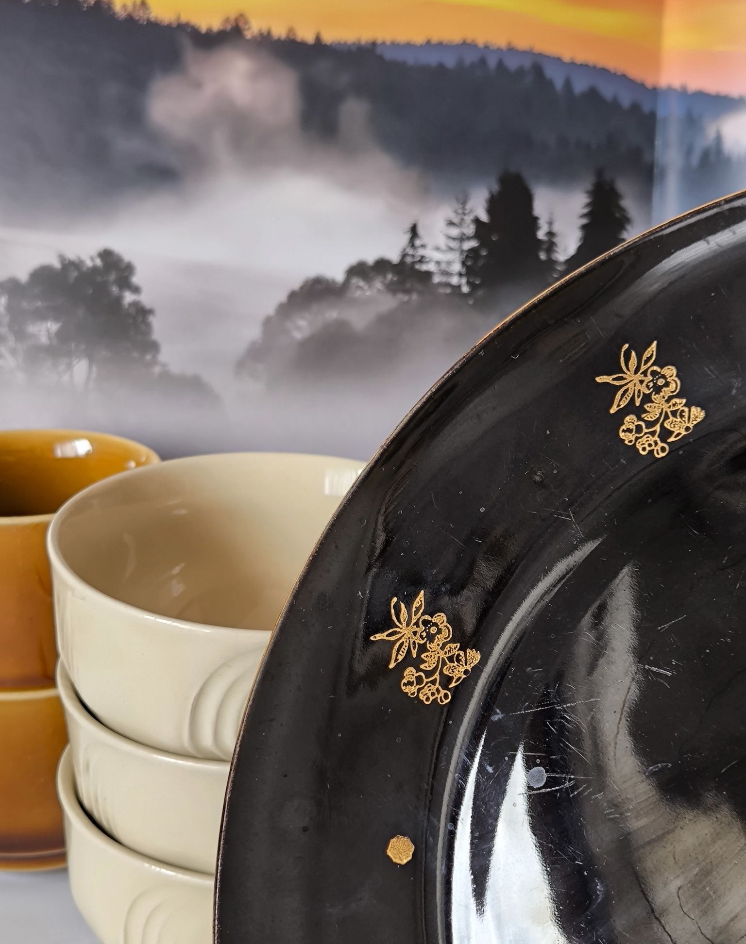 Talerz Pruszków piękny stary porcelit