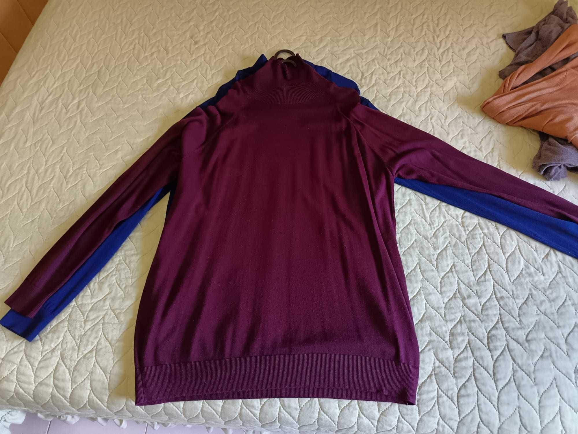 04 Camisolas de gola alta em malha fina (Tam. XXL)