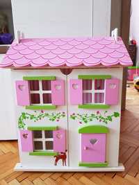 Деревянный кукольный домик, с мебелью, эко дом для кукол