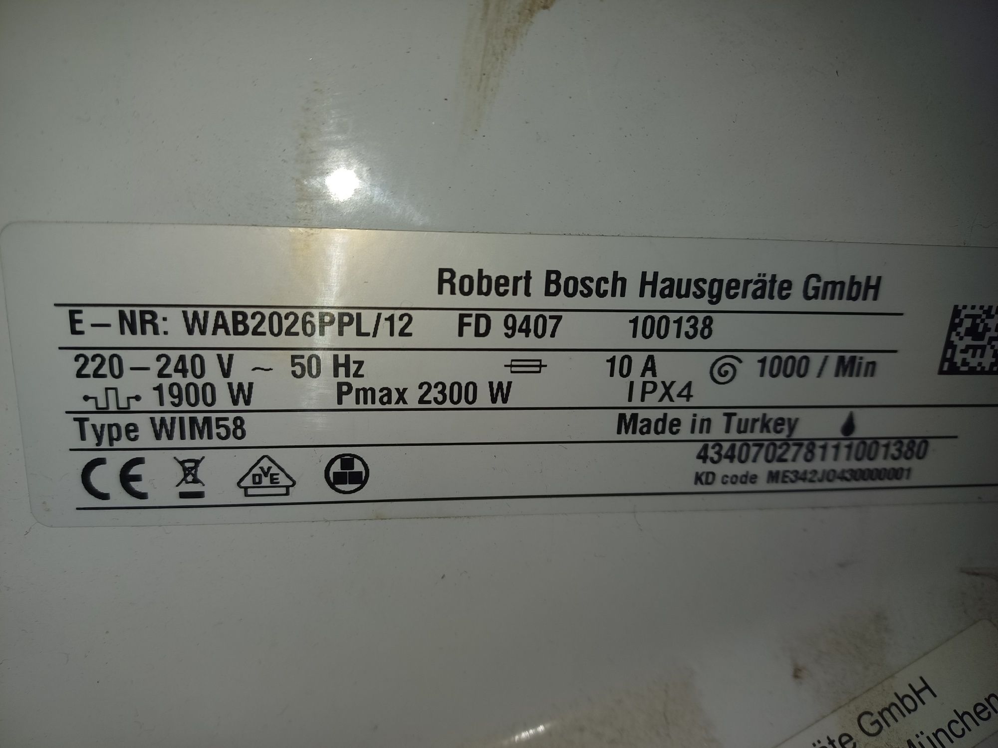 Dzwiczka do pralki Bosch  FD9407