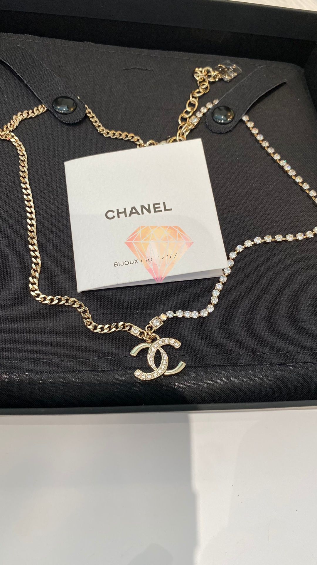 CHANEL® Luksusowy naszyjnik choker łańcuszek zawieszka biżuteria CC®