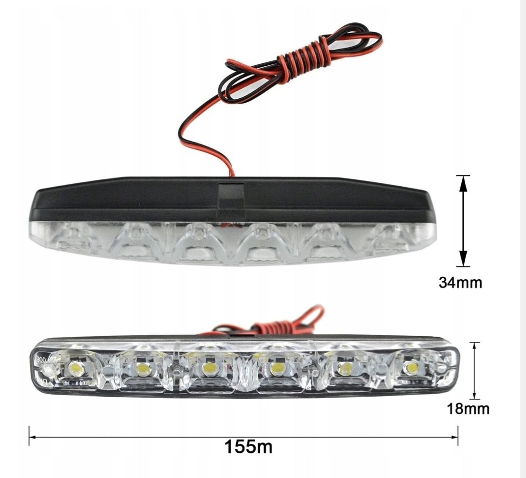 ŚWIATŁA do Jazdy Dziennej HALOGENY 6 LED SMD Homologacja