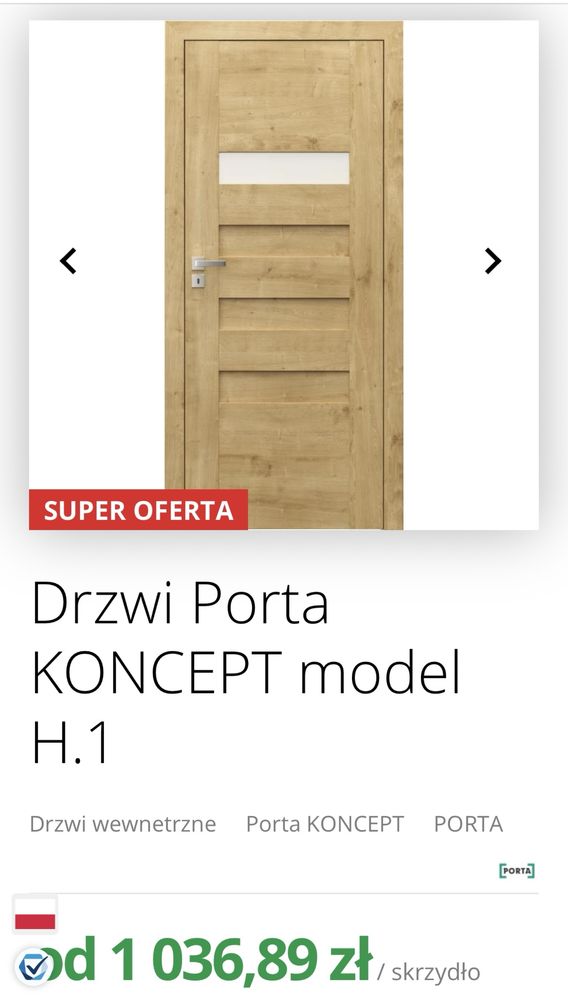 Nowe drzwi Porta r.90 za 1/3 ceny