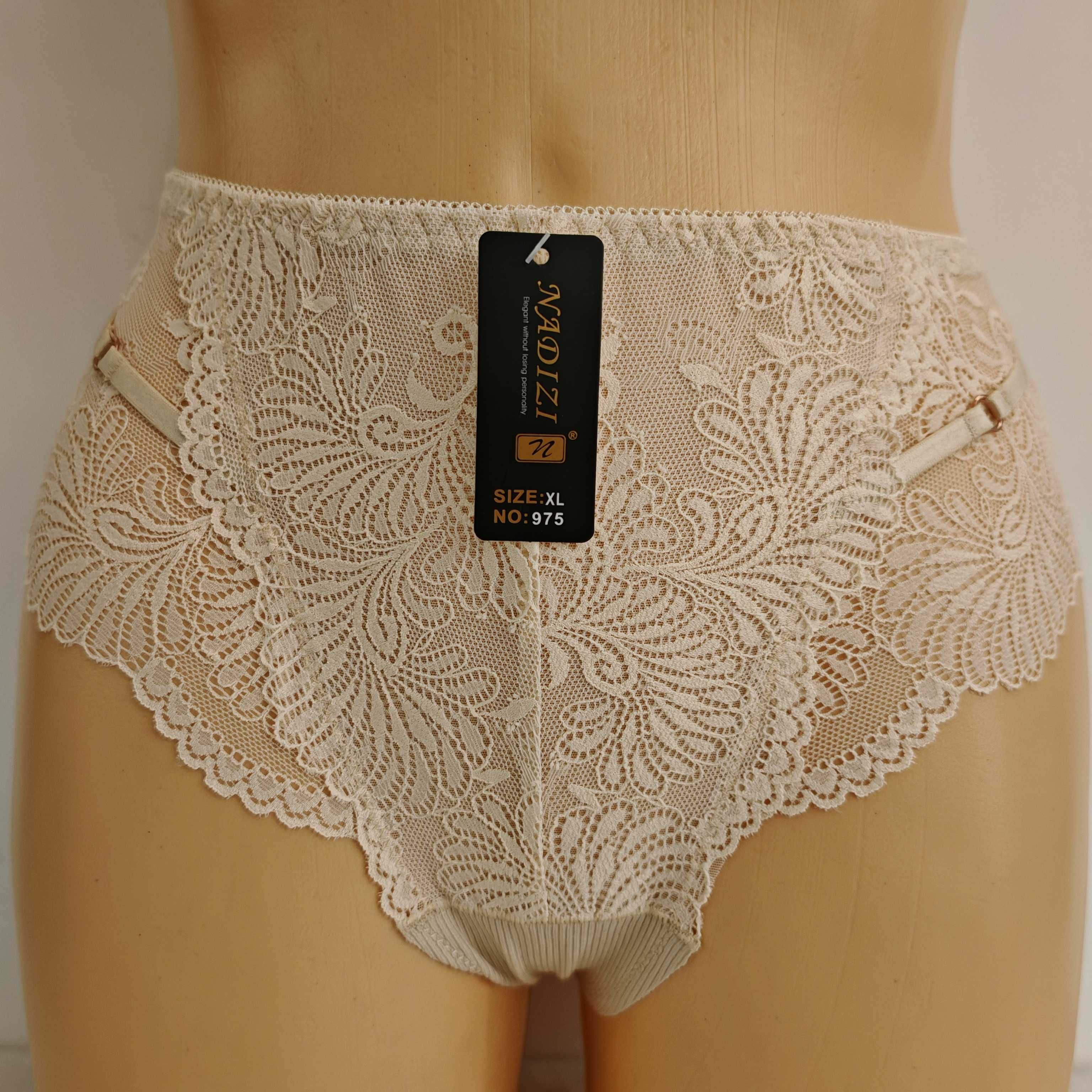 3PAK Stringi Maxi Damskie XL Wysoki Stan