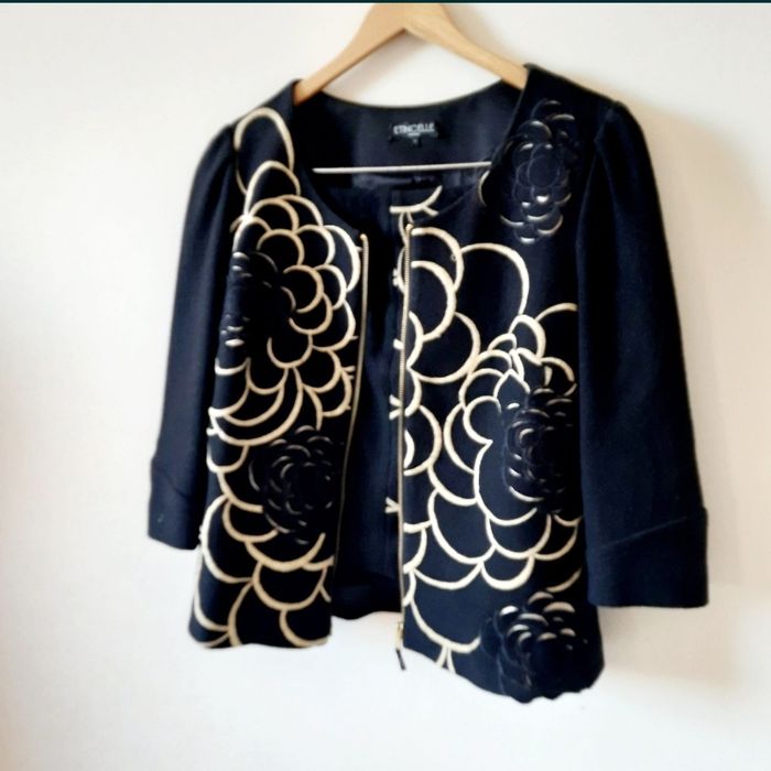 Etincelle couture Франция костюм M/L 46/48р пиджак рукав юбка шерсть.