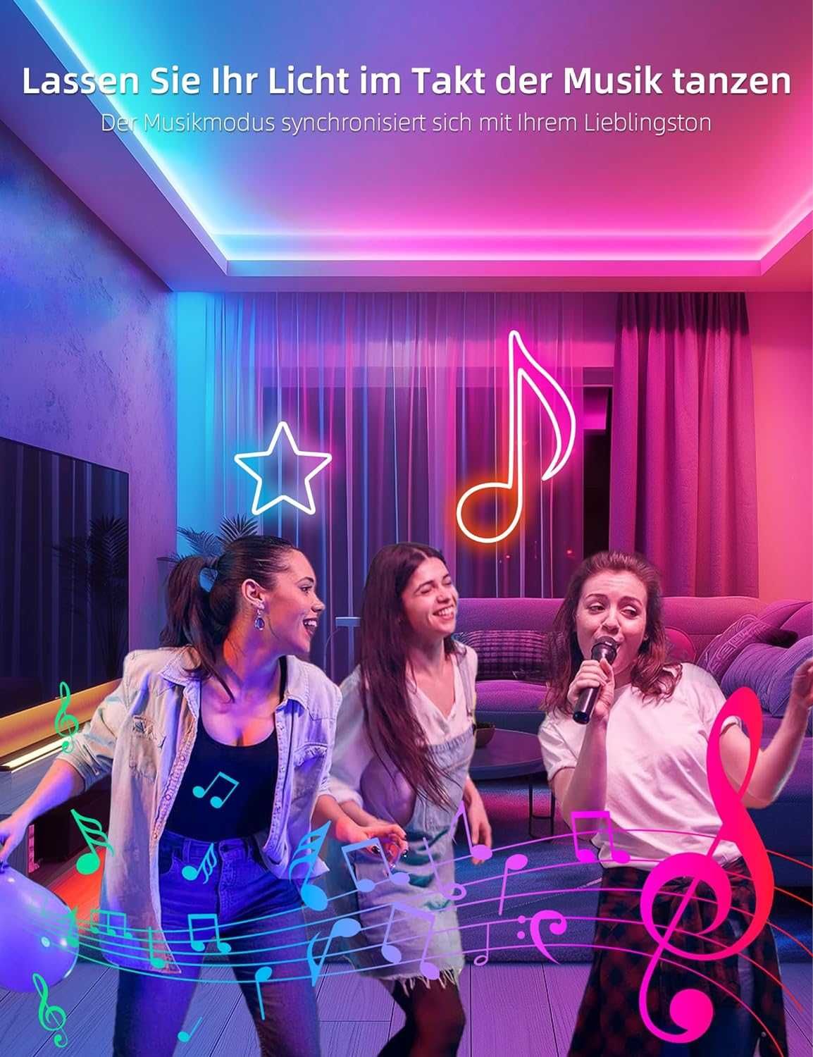 Nowe lampki LED / pasek ledowy / taśma / RGB / Music Sync / 5m !9507!