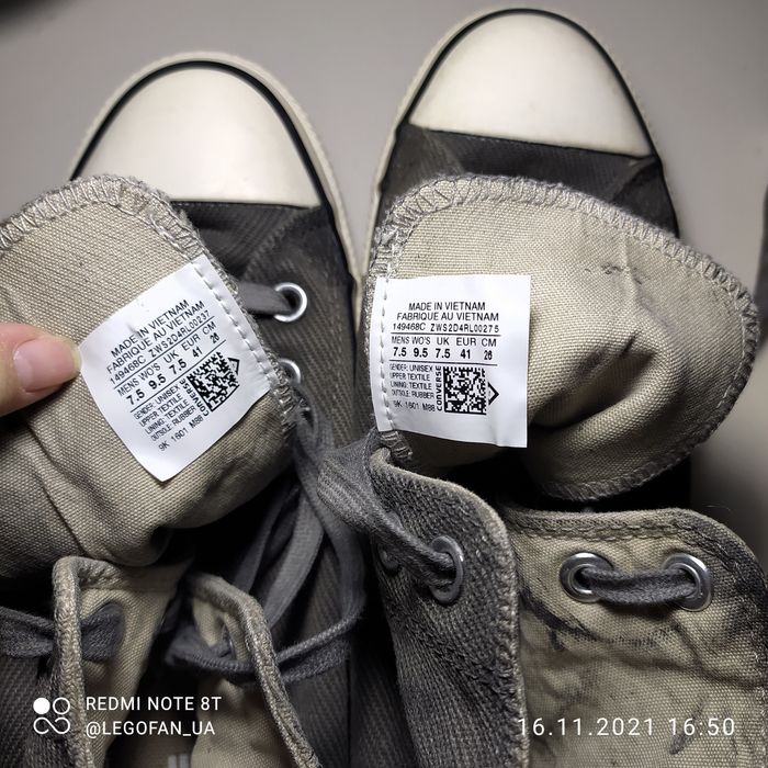 Из США Кеды Converse ® Классика серый джинс высокие — унисекс Конверсы