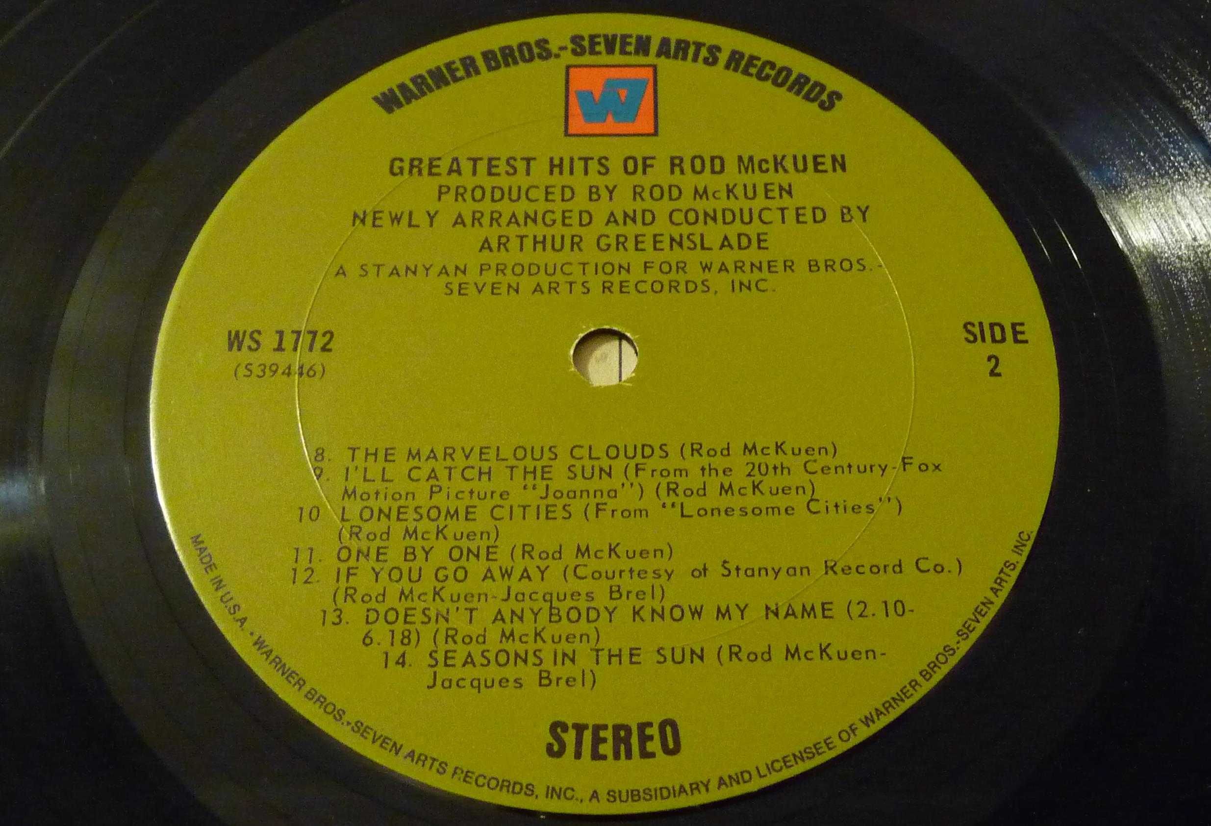 Виниловая пластинка оригинл (US)=ROD McKUEN= '74 *Greatest Hits Of Rod