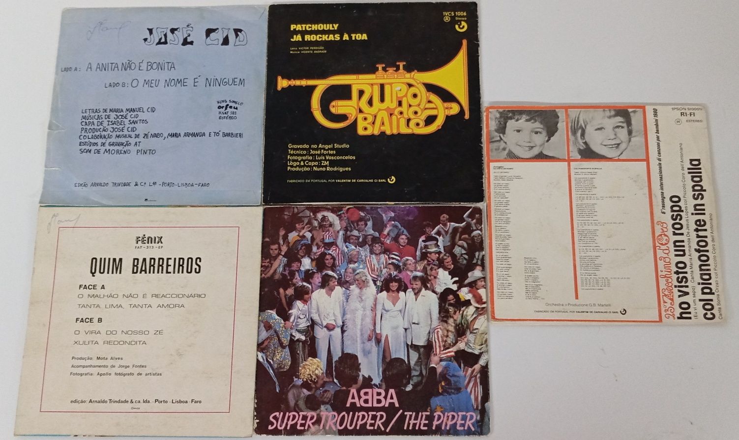 Discos Vinil 7" aBBa, José Cid,Quim Barreiros