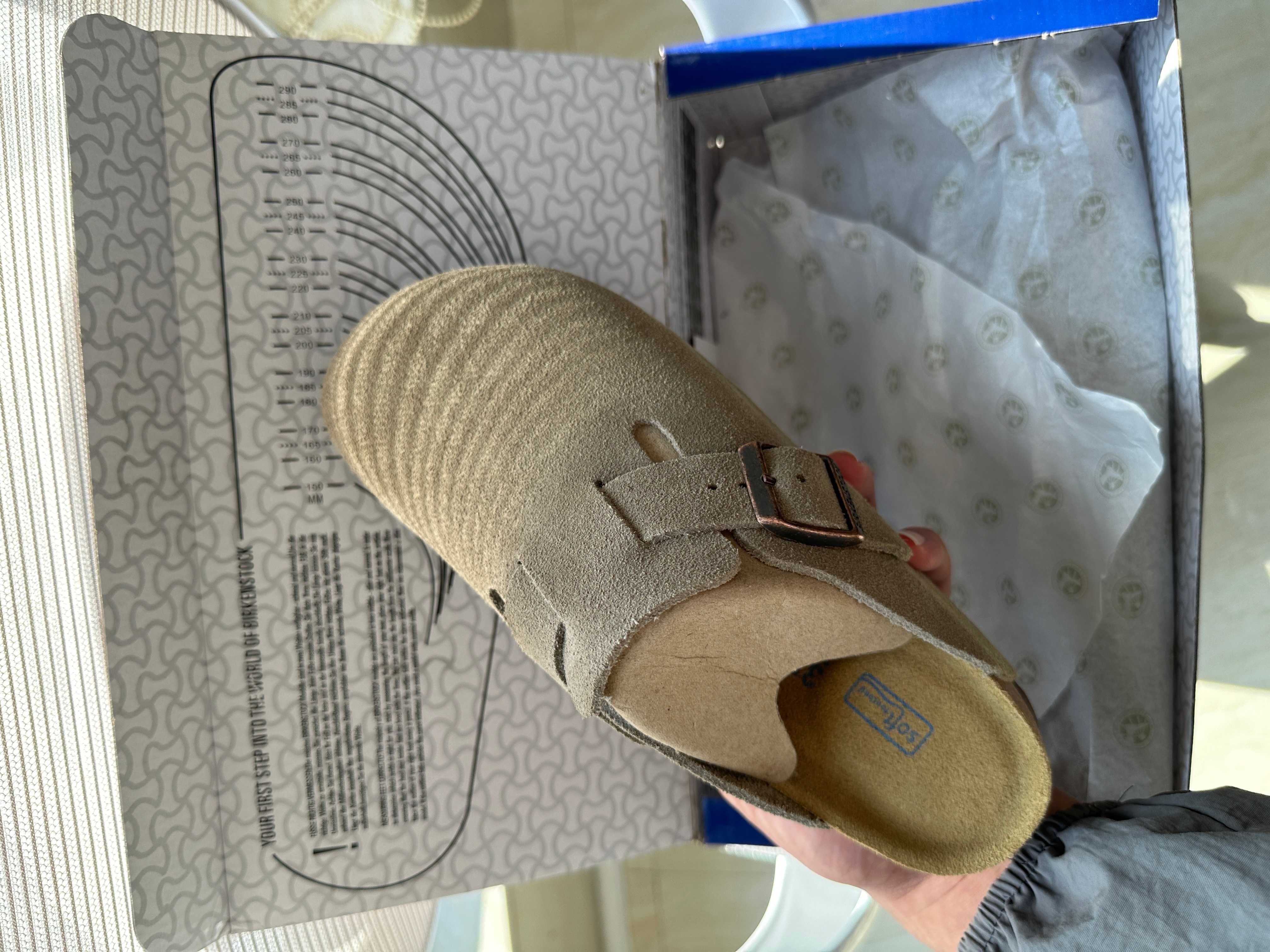 Nowe buty Birkenstock_Boston_BS_Suede Taupe Moda R.37