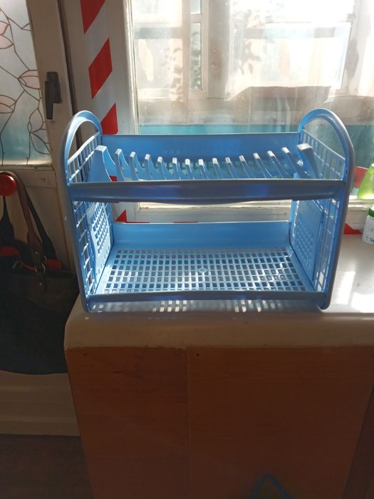 Сушка для посуды 2 х ярусная пластиковая