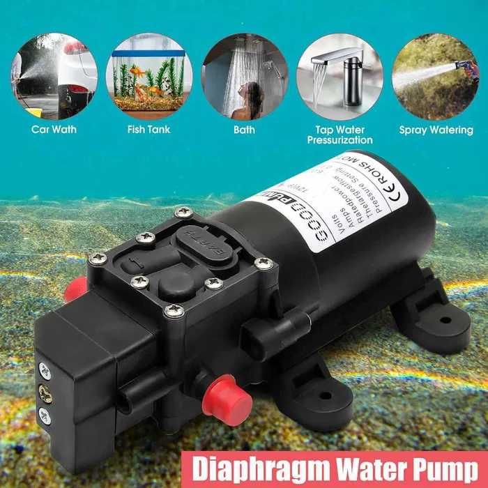 Bomba água elétrica ALTA PRESSÃO 12v 70w 6Lmin 130psi 7kg pressão NOVO