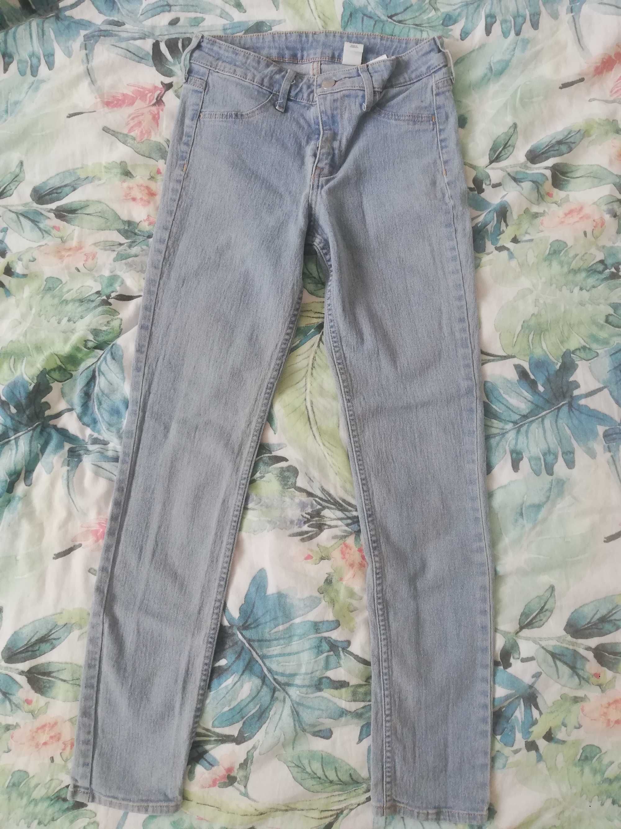 Spodnie jeansy dżinsy hm 25 rurki skinny ankle regular waist xxs