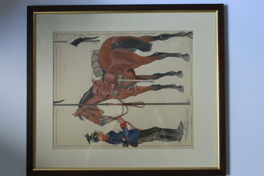 Wacłąw Tyc - "Ułan z lancą przy koniu".