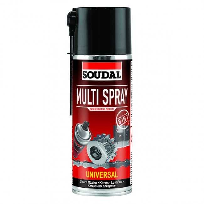 Смазочно-защитный аэрозоль Soudal Multi Spray 8 in 1. Объем 400 мл.