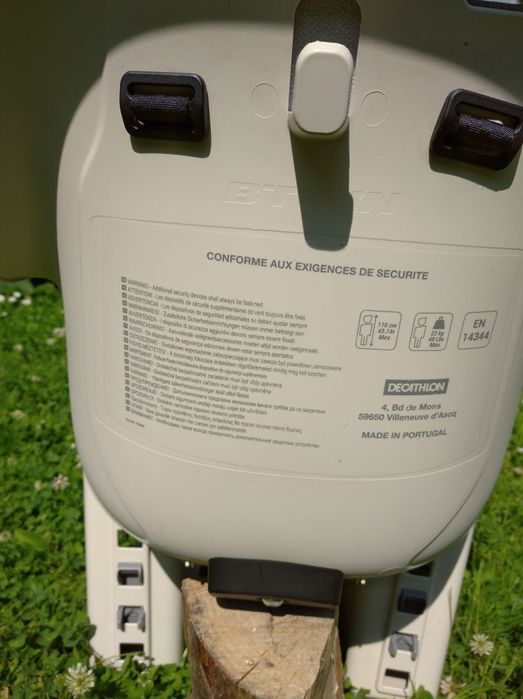 Fotelik, krzesełko rowerowe btwin 100, Decathlon