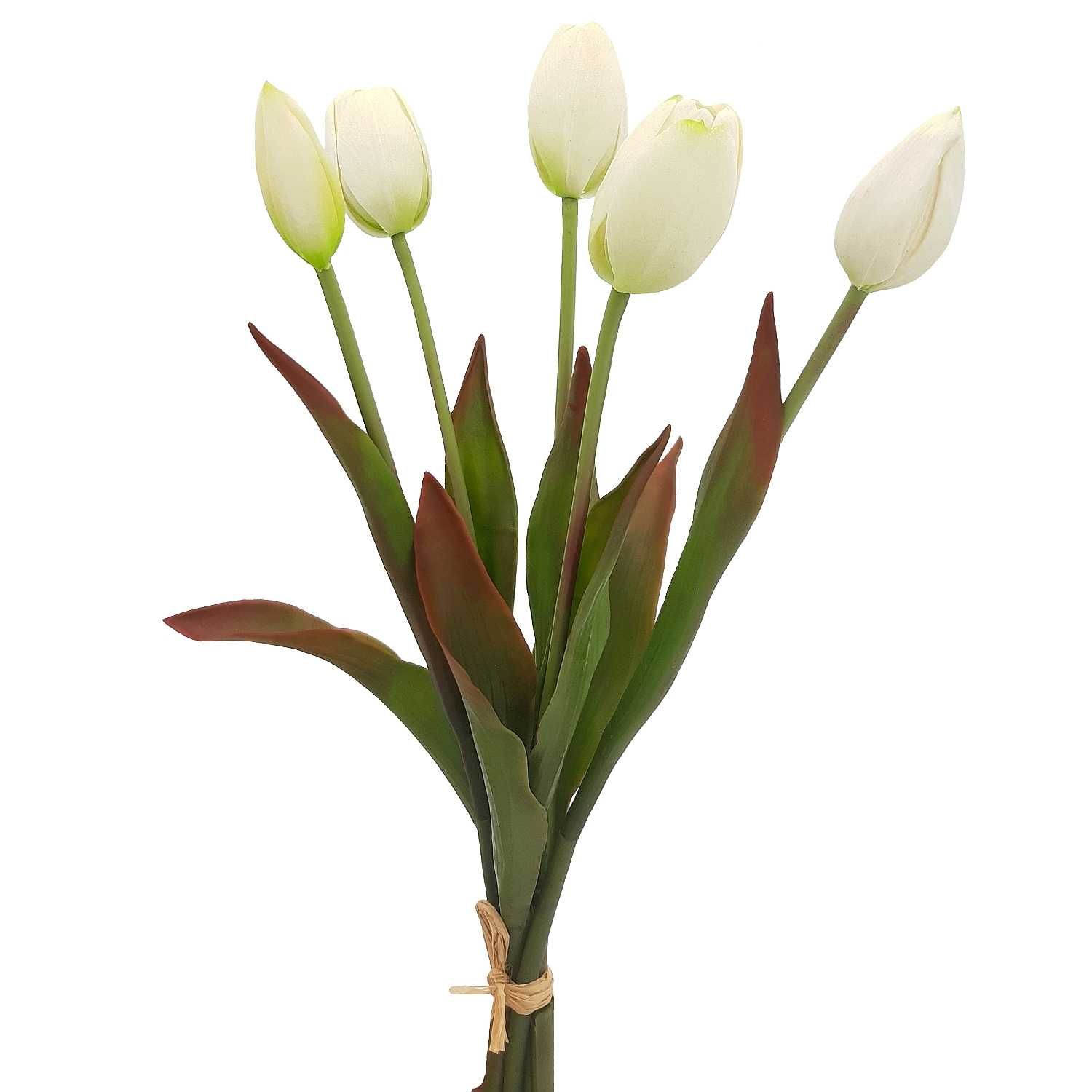 Tulipany silikonowe bukiet 5 sztuk sztuczne kwiaty wysokie kolory