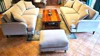 Dwie 2x Sofa kanapa Hampton Glamour Boston elegancka plus pufa