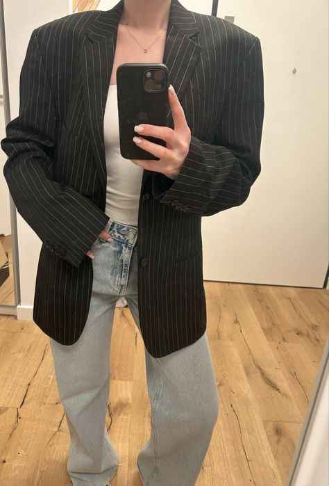 Marynarka oversize w paski