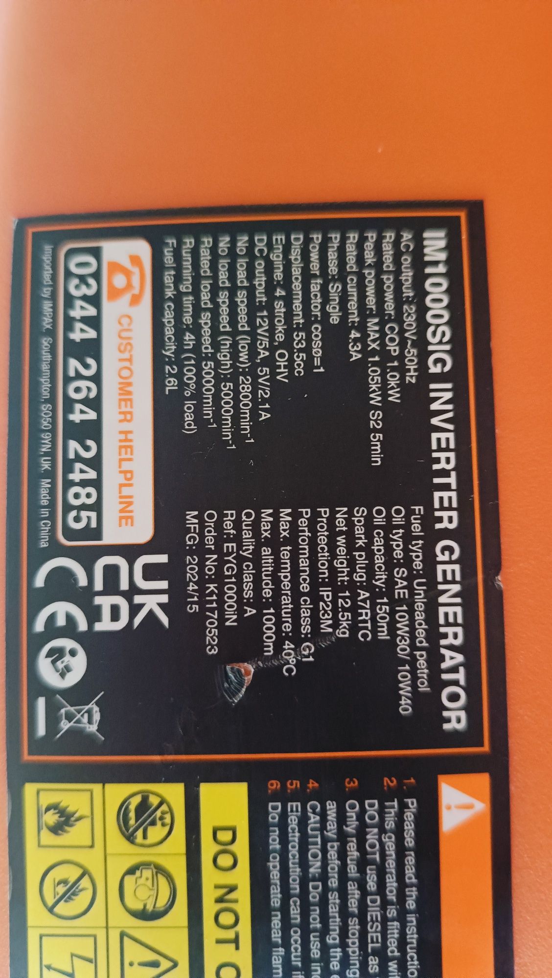 Agregat inwentorowy prądotwórczy Impax 1000 W IM100SIG 230v,12v usb