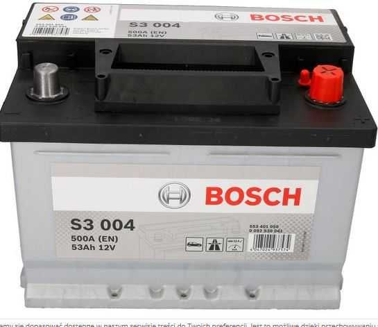 Akumulator Bosch 53Ah s3004 z dostawą gratis